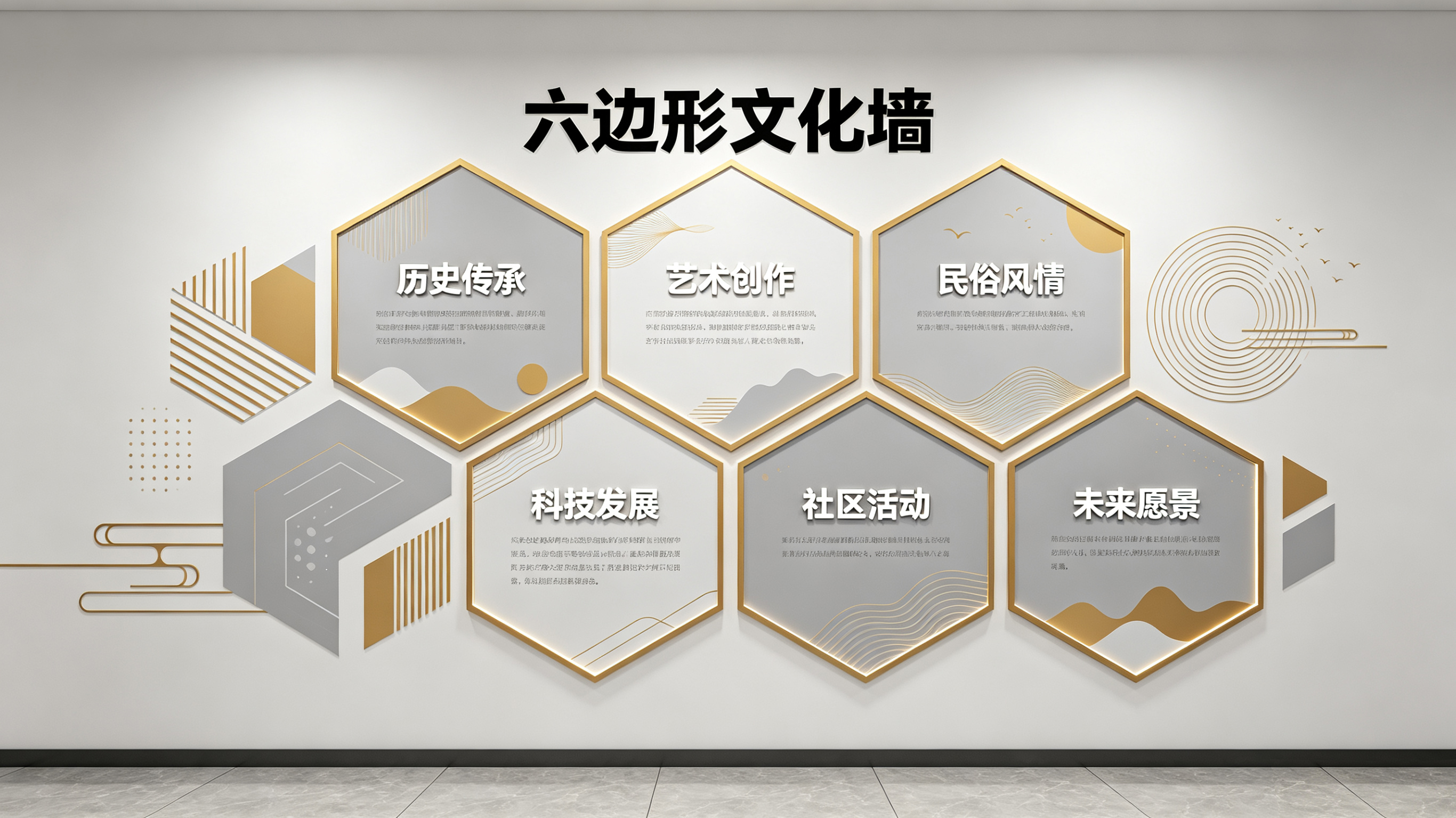 子洲企业文化墙 | 六边形信息美学